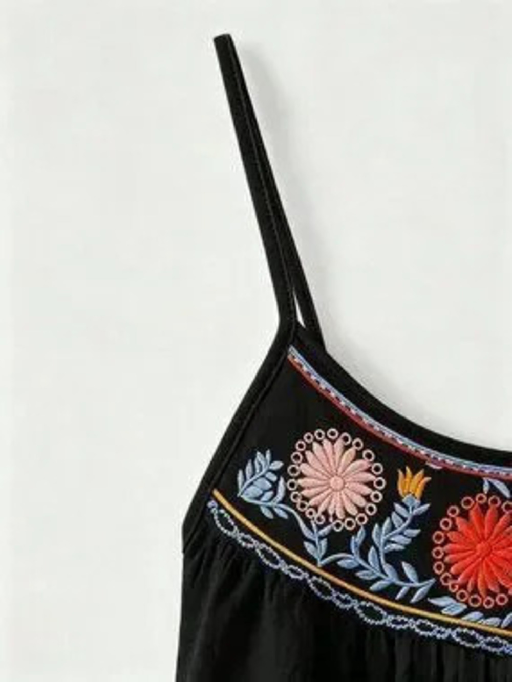 Black Casual Women's Plus Size Floral Print Camisole Tank Top